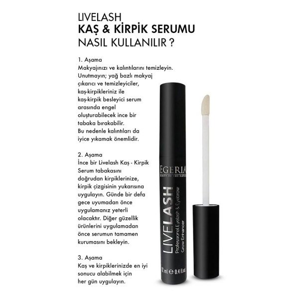 Egeria LIVELASH - Biotin Kaş ve Kirpik Serumu