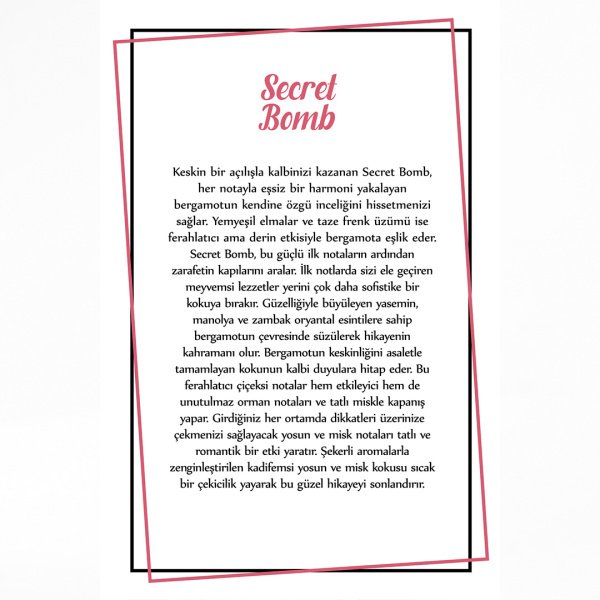 Giardino Fiorito Parfüm Kolonya - Secret Bomb 100ML