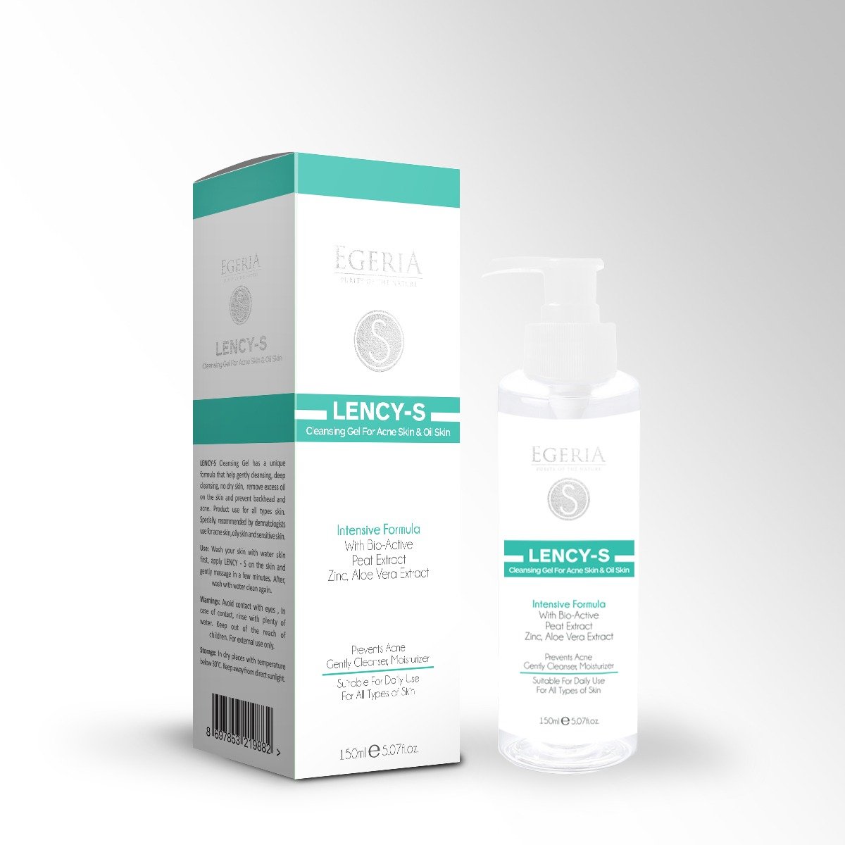 Egeria Lency-S-  Akne ve Yağlı Cilt Temizleme Jeli 150ML